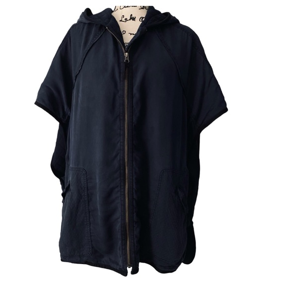 Anthropologie Hooded Utility Cape by Hei Hei Size M/L Navy - Picture 13 of 15
